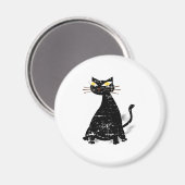 Aimant Chat gras noir désossé (Recto/Verso)