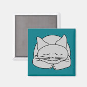 Aimant Chat gris dormant (Recto/Verso)