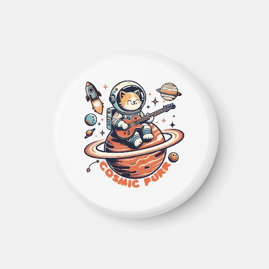 Aimant Chat guitariste astro Cosmic Purr (Devant)