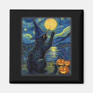 Aimant Chat Halloween Drôle Amateur de Chats Noirs Pour H