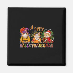 Aimant Chat Halloween Noël Joyeux Hallothanksmans Merci