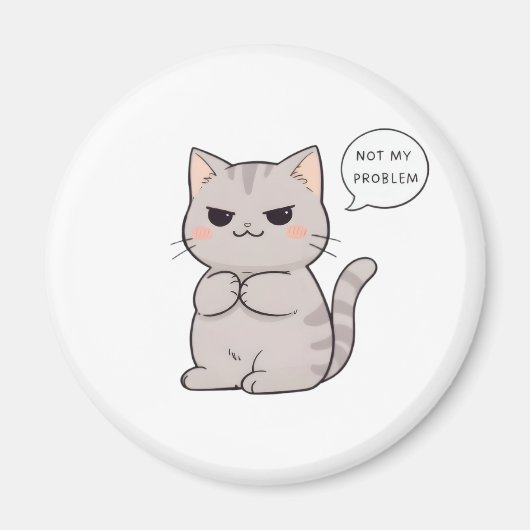Aimant Chat imperturbable "Pas Mon Problème" Design Amusa (Devant)
