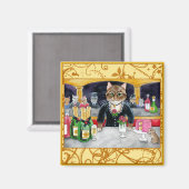 Aimant Chat impressionniste mignon, souris, Manet, Paris (Recto/Verso)