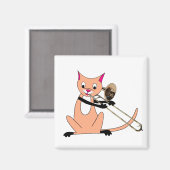 Aimant Chat Jouer le Trombone (Recto/Verso)