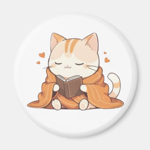 Aimant Chat Kawaii de Lecture Confortable Design de Chato