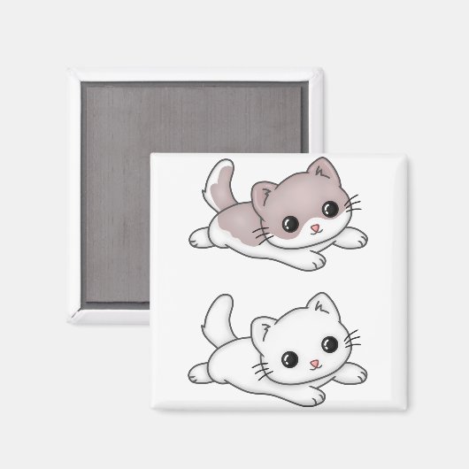Aimant Chat Kawaii Feline Little Chat Tender Chibi (Recto/Verso)
