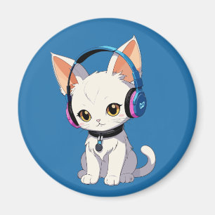 Aimant Chat Kawaii Parfait