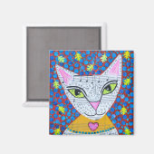 Aimant Chat Kitty Blanc (Recto/Verso)