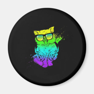 Aimant Chat Kitty coloré Cadeau de musique Lover