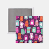 Aimant Chat Kitty couleur cool Imprimer Magn Carré 2 pouc (Recto/Verso)