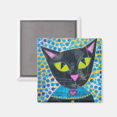 Aimant Chat Kitty noir (Recto/Verso)
