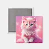 Aimant Chat Kitty Rose Fluffy Cute Dreamy (Recto/Verso)