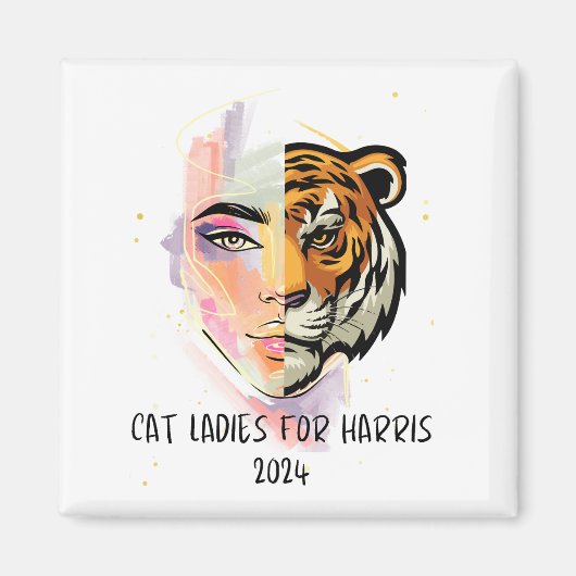 Aimant Chat Ladies for Harris 2024 (Devant)