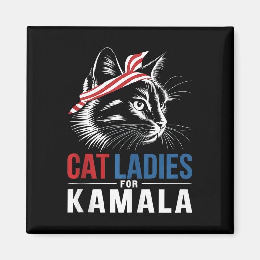 Aimant Chat Ladies For Kamala President Kamala Harris 202 (Devant)