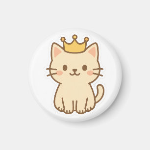 Aimant Chat majestueux avec couronne