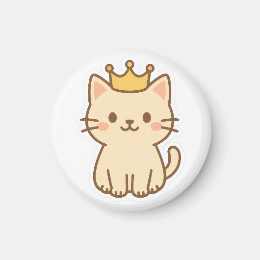 Aimant Chat majestueux avec couronne (Devant)