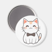 Aimant Chat Mignon avec Nœud Papillon Design Kawaii (Recto/Verso)