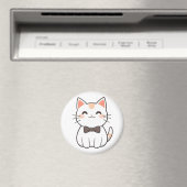 Aimant Chat Mignon avec Nœud Papillon Design Kawaii (In Situ (Lave-vaisselle))