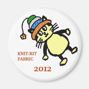 Aimant chat mignon - blanc