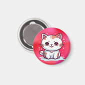 Aimant Chat Mignon Clipart de Style Kawaii (Recto/Verso)