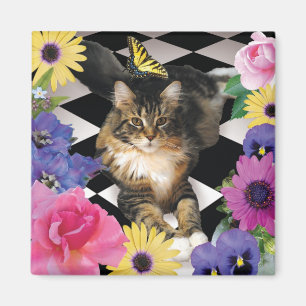 Aimant Chat mignon dans l'aimant de jardin d'imaginaire