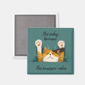 Aimant Chat mignon drôle qui fait une sieste (Recto/Verso)