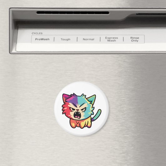 Aimant Chat mignon en colère qui baisait. (In Situ (Lave-vaisselle))