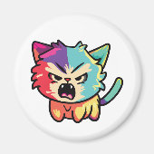 Aimant Chat mignon en colère qui baisait. (Devant)