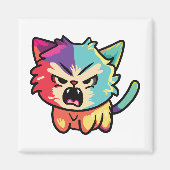 Aimant Chat mignon en colère qui baisait. (Devant)