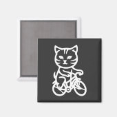 Aimant Chat mignon faisant du vélo (Recto/Verso)