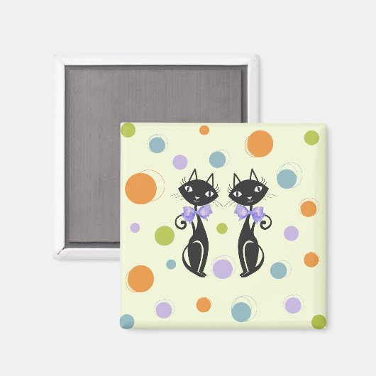 Aimant Chat moderne du milieu du siècle (Recto/Verso)