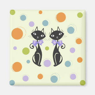 Aimant Chat moderne du milieu du siècle