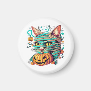 Aimant Chat momie drôle Halloween