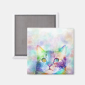 Aimant chat multicolore cat 663 (Recto/Verso)