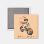 Aimant Chat - Né Pour Être Sauvage (Recto/Verso)