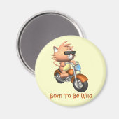 Aimant Chat - Né Pour Être Sauvage (Recto/Verso)