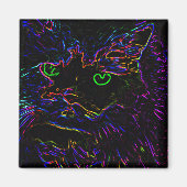 Aimant Chat Neon Glow (Devant)