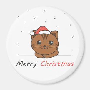 Aimant Chat Noël Neige Hiver Animaux Chats