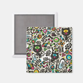 Aimant Chat noir à un oeil (Recto/Verso)