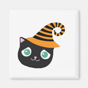 Aimant Chat noir aux yeux tristes et Casquette lunatique