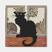 Aimant Chat noir avec écran d'art (Devant)