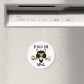 Aimant Chat noir avec os (In Situ (Lave-vaisselle))