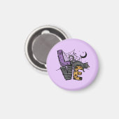 Aimant Chat noir azy en Spider Web avec amour (Recto/Verso)