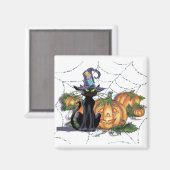 Aimant CHAT NOIR, CASQUETTE, WEB & JACK par SHARON SHARPE (Recto/Verso)