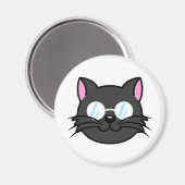 Aimant Chat noir Chat noir Chat gris Chat portant des lun (Recto/Verso)