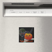 Aimant chat noir citrouille et lune (In Situ (Lave-vaisselle))