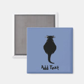 Aimant Chat noir comique, ajouter du texte (Recto/Verso)