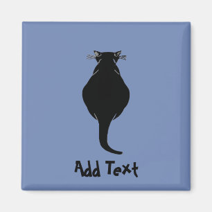 Aimant Chat noir comique, ajouter du texte
