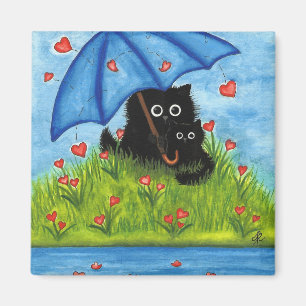 Aimant Chat noir d'amour de Valentine par l'aimant de
