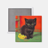 Aimant Chat noir de style Van Gogh (Recto/Verso)